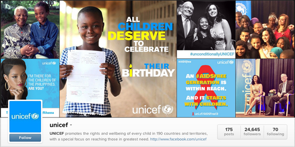 unicef-instagram-page