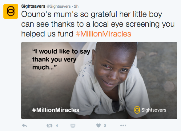 Sightsavers Tweet