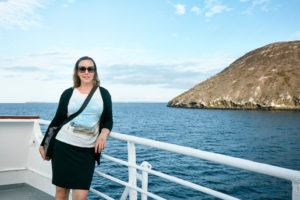 Nicole Lampe aboard Lindblad Endeavor in the Galapagos