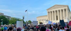 Pro-choice protesters outside supreme court